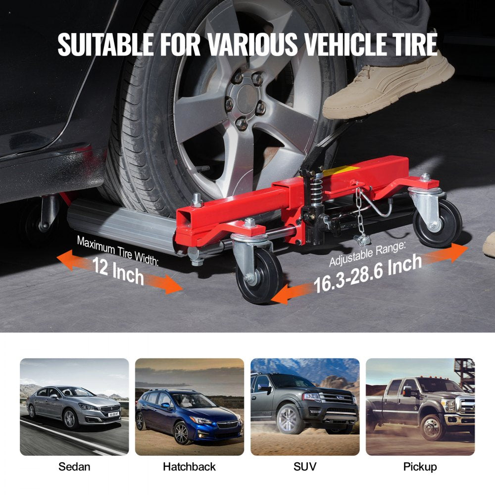 Wheel Dolly Heavy Duty Vehicle Positioning Tire Jack Car Lifter 1500 Lbs