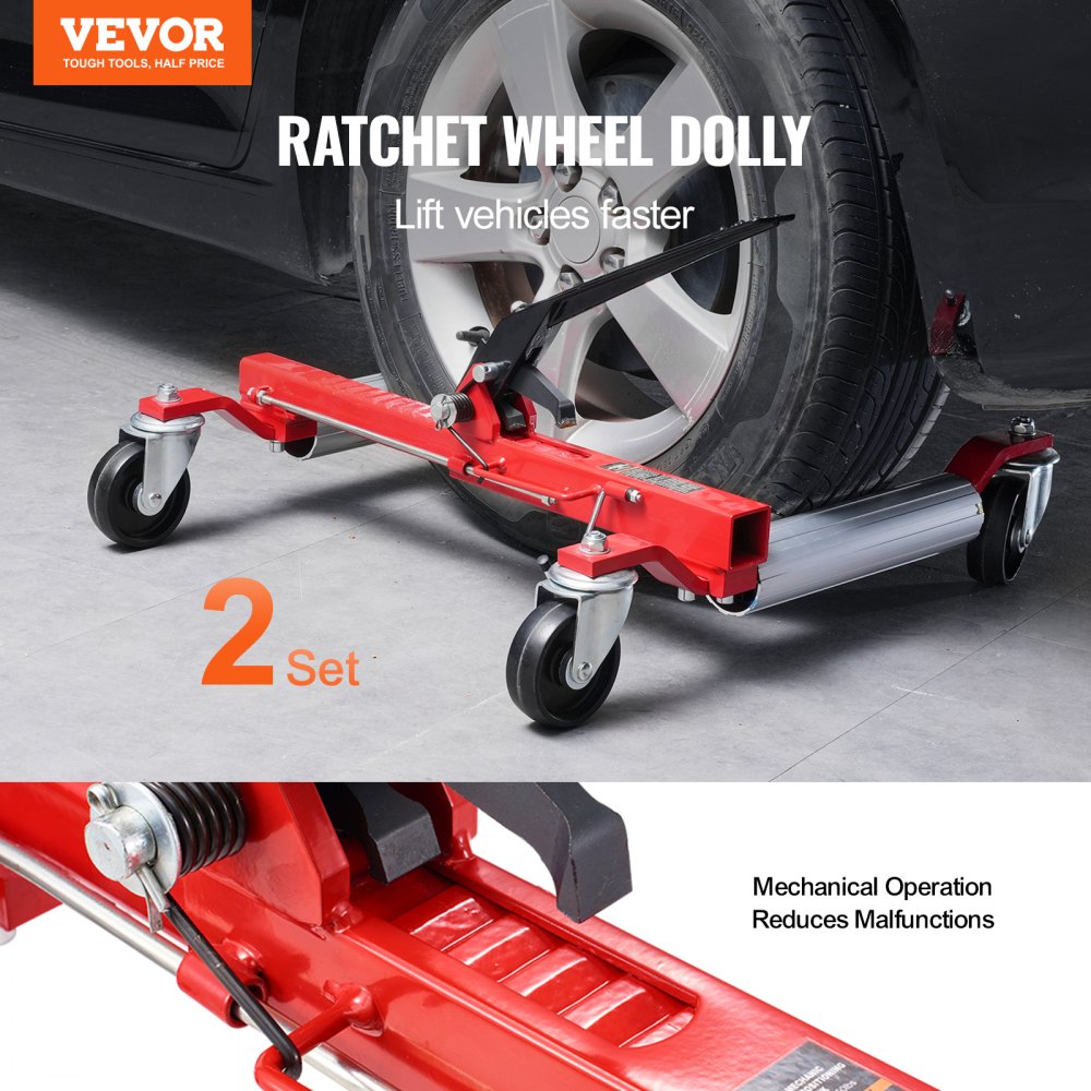 Wheel Dolly Heavy Duty Vehicle Positioning Tire Car Lifter 1500Lbs 2 Pack