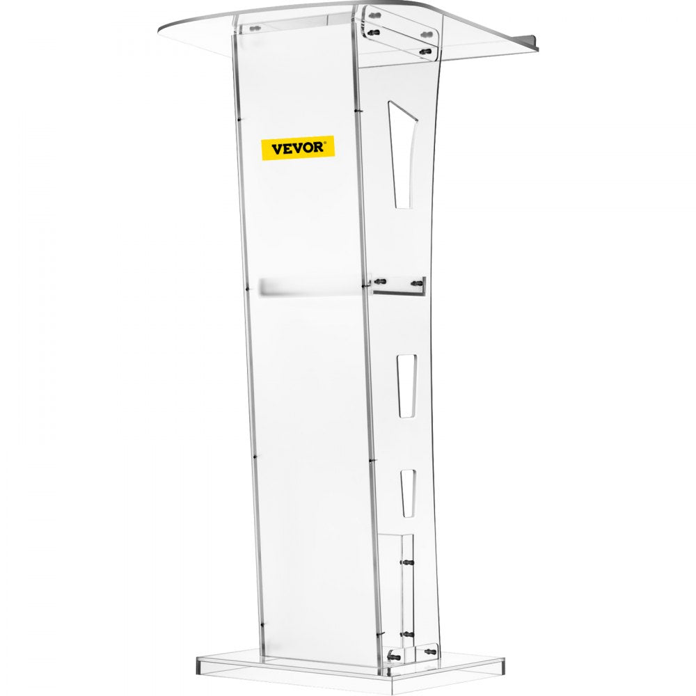 Acrylic Podium 45" Tall Plexiglass Podium 26.8"x15" Table Acrylic Pulpits for Churches with 8 mm Thick Acrylic Board Acrylic Podiums and Lecterns Design for Lecture Recital Speech & Presentation