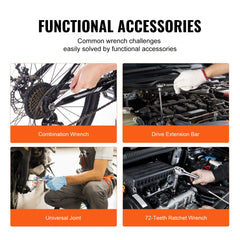 Bostome 205-piece mechanics tool set with various SAE and metric sockets, ratchets, and wrenches.