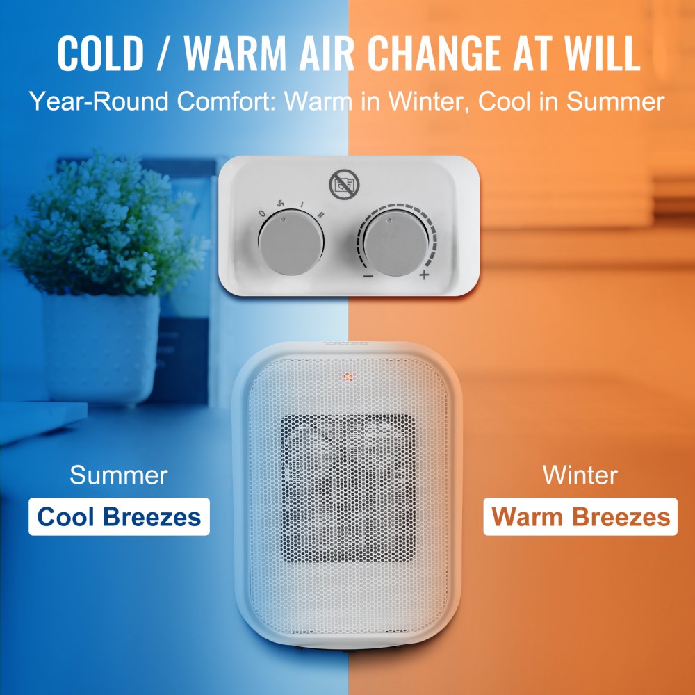 Bostome portable electric space heater with ceramic design, thermostat, and compact size.