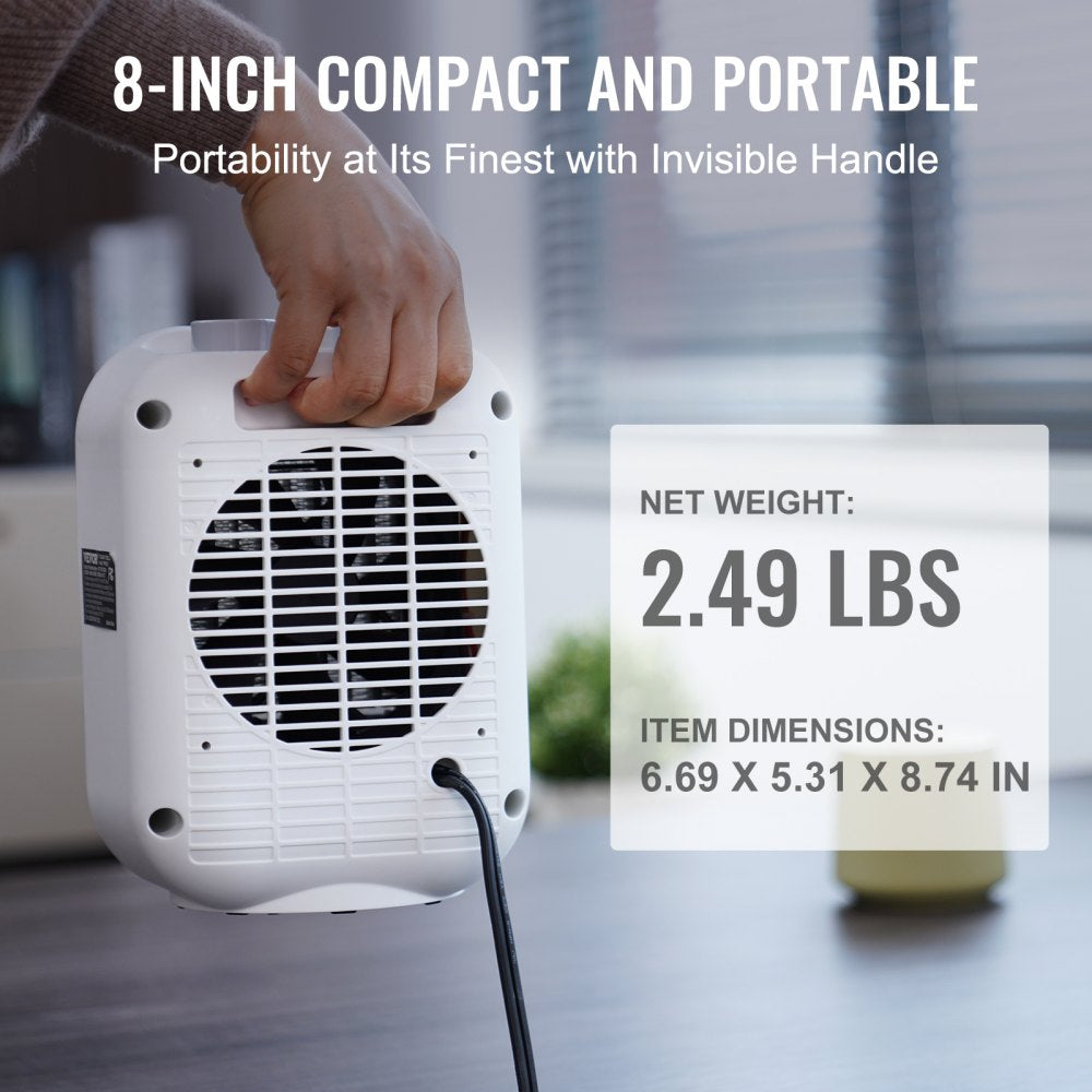 Bostome portable electric space heater with ceramic design, thermostat, and compact size.