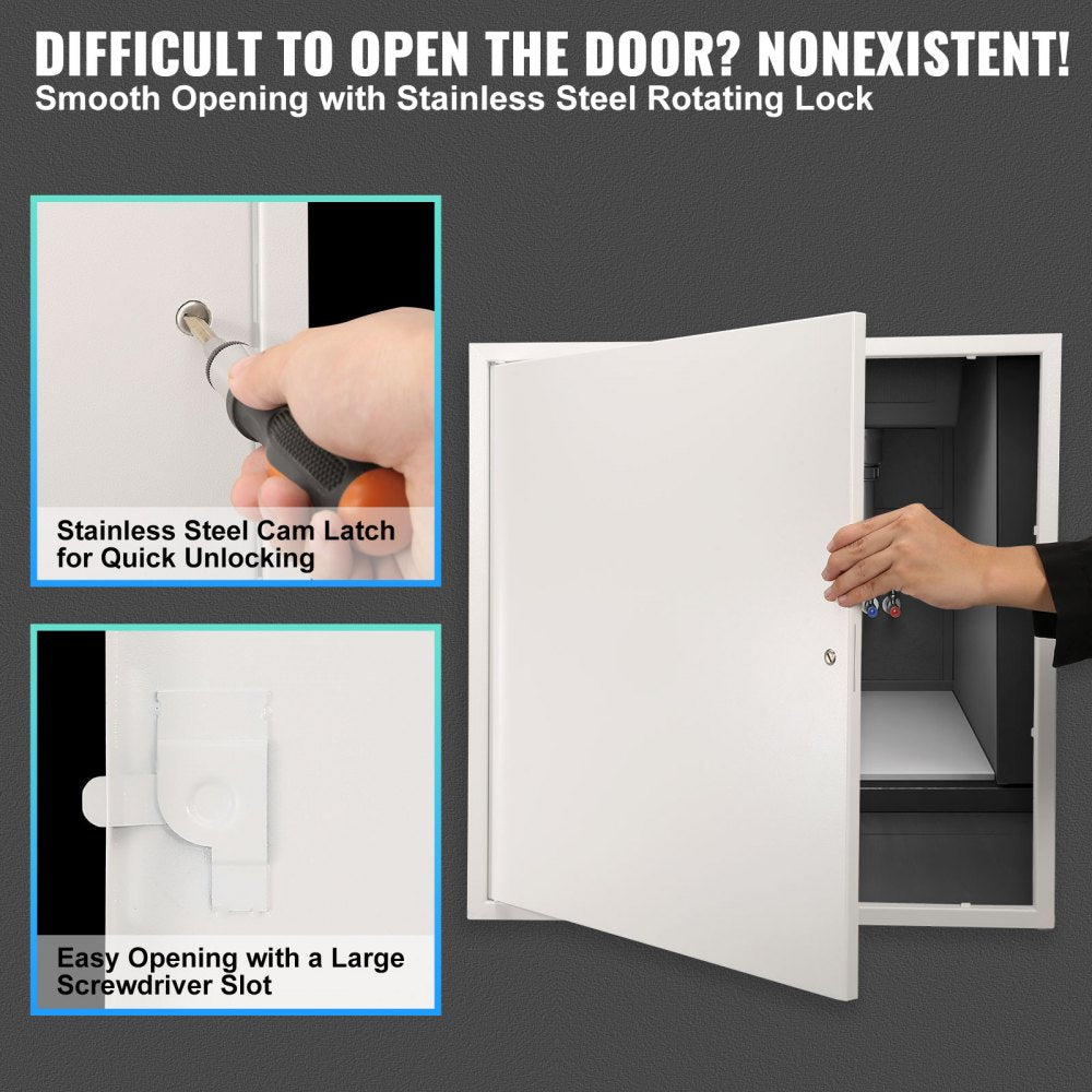 Access Panel for Drywall & Ceiling, 16 x 16 Inch Plumbing Access Panels, Reinforced Access Door, Heavy-Duty Steel Wall Hole Cover, Easy Install Removable Hinged Panel for Wiring & Cables, Silver