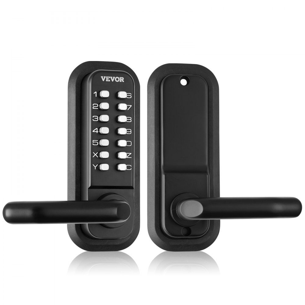 Mechanical Keyless Entry Door Lock, 14 Digit Keypad, Embedded Outdoor Gate Door Locks Set with Keypad and Handle, Water-proof Zinc Alloy, Easy to Install, for Garden, Garage, Yard, Storage Shed