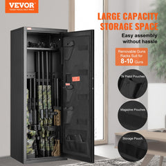 8-10 Rifles Gun Safe, Rifle Safe with Lock & Digital Keypad, Quick Access Tall Gun Storage Cabinet with Removable Shelf, Rifle Cabinet for Home Rifle and Shotguns