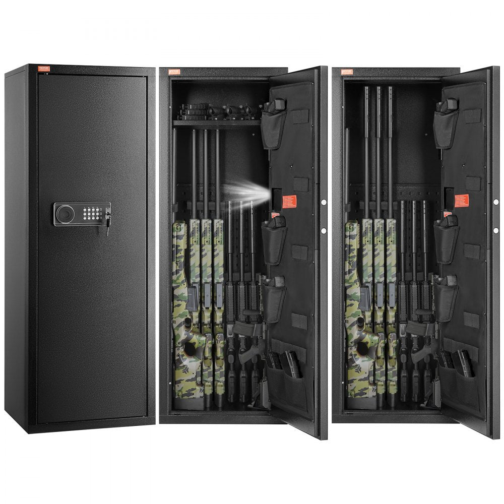 8-10 Rifles Gun Safe, Rifle Safe with Lock & Digital Keypad, Quick Access Tall Gun Storage Cabinet with Removable Shelf, Rifle Cabinet for Home Rifle and Shotguns