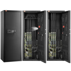 10-12 Rifles Gun Safe, Rifle Safe with Lock & Digital Keypad, Quick Access Tall Gun Storage Cabinet with Removable Shelf, Rifle Cabinet for Home Rifle and Shotguns
