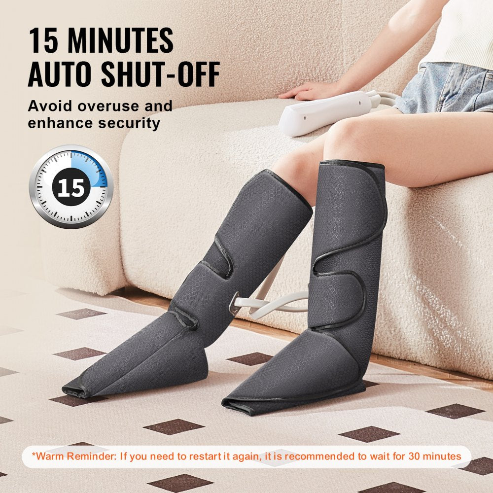 Leg Massager with Air Compression, Foot and Calf Massager with 3 Modes & 3 Intensities, LCD Controller, Compression Massage Boot for Circulation, Swelling and Pain Relief- Great Gift for Mom/Dad