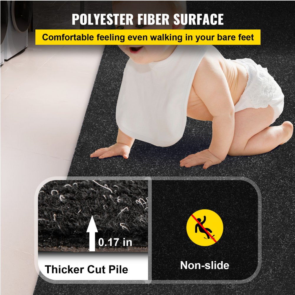 Boat Carpet, 6 ft x 23 ft Marine Carpet for Boats, Waterproof Black Indoor Outdoor Carpet with Marine Backing Anti-Slide Marine Grade Boat Carpet Cuttable Easy to Clean Patio Rugs Deck Rug