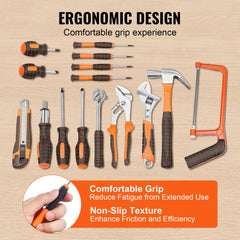 Bostome 216-piece hand tool set in a portable case with various tools and ergonomic grips.