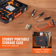 Tool Kit, 146 Piece General Household Hand Tool Set, with Electric Drill and Portable Tool Storage Case, High-Quality Steel, for Home Maintenance, DIY Projects, and Automotive Repair