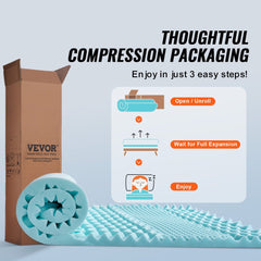 Mattress Topper Soft Memory Foam Cooling Gel Infusion Queen Size 2 Inches