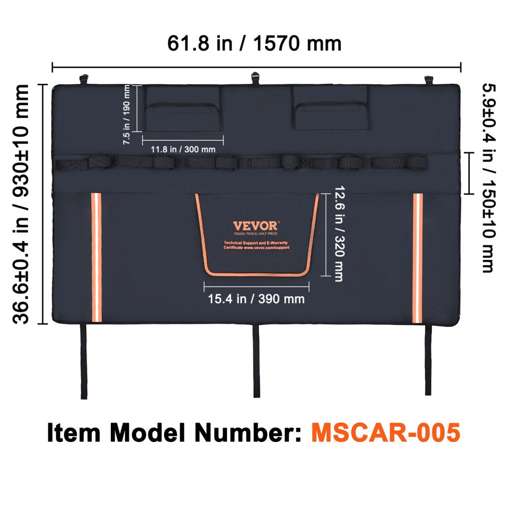 62-inch Tailgate Pad 6-Bike Pickup Truck Bed Tailgate Pad Protector Cover