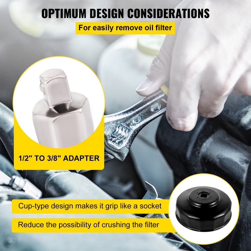 Oil Filter Socket Set, 14 Pcs Oil Filter Wrench Set, Sturdy Steel Oil Filter Socket, 3/8" Oil Filter Socket, Low Profile Oil Filter Socket Set For Easy Access, Oil Filter Wrench Cap Set w/ Case