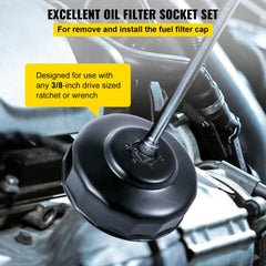 Oil Filter Socket Set, 30 Pcs Oil Filter Wrench Set, Sturdy Steel Oil Filter Socket, 3/8" Oil Filter Socket, Low Profile Oil Filter Socket Set For Easy Access, Oil Filter Wrench Cap Set w/ Case