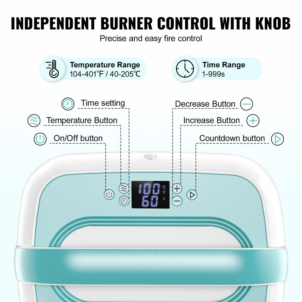 Green and white Bostome portable heat press machine with a 12x10 inch surface for crafting.