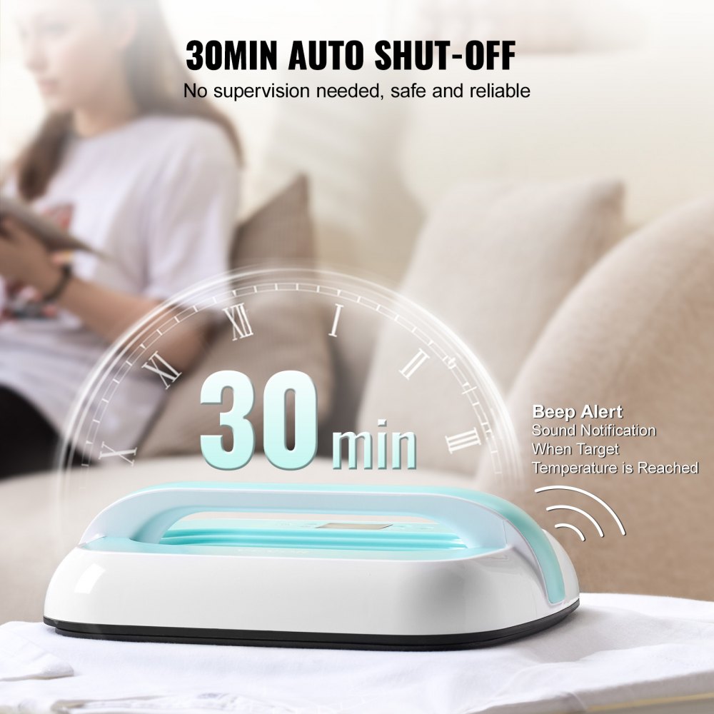 Green and white portable heat press machine with a 12x10 inch surface for custom crafting.