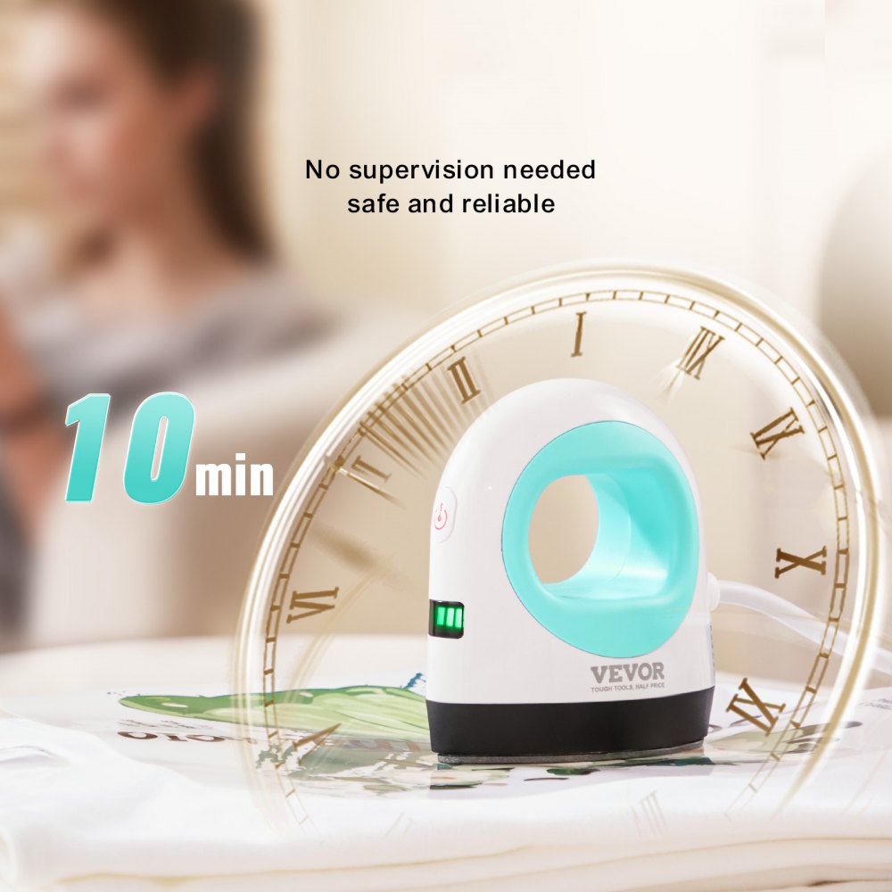 Compact green-and-white mini heat press machine for portable heat transfer on various materials.