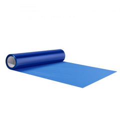 Blue polyethylene carpet protection film roll, 24 inches wide by 200 feet long.