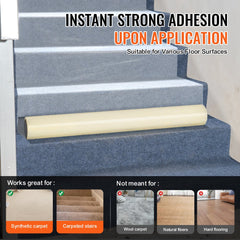 Self-adhesive polyethylene carpet protection film roll, 36 inches wide and 200 feet long.