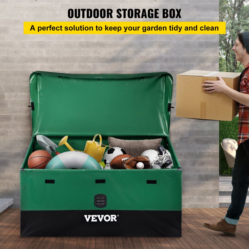 Outdoor Storage Box Patio Deck Box 100 Gallon Waterproof PE Tarpaulin