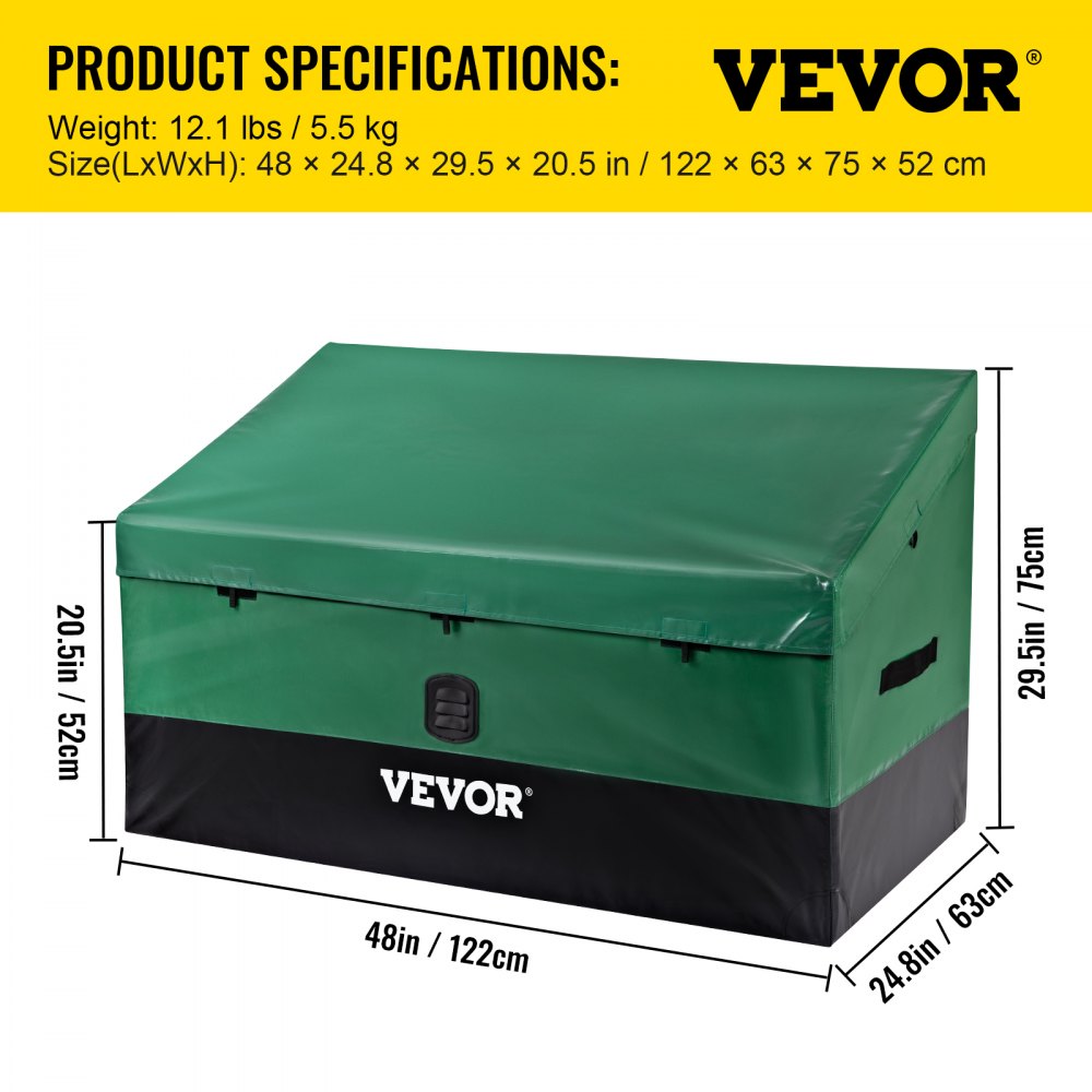 Outdoor Storage Box Patio Deck Box 100 Gallon Waterproof PE Tarpaulin