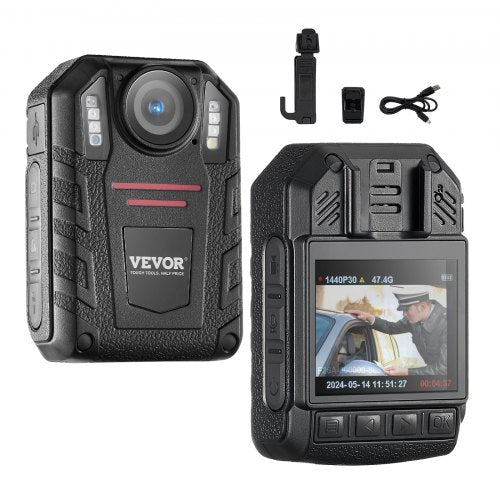 1440P HD Police Body Camera, 64GB Body Cam with Audio Video Recording Picture, Built-in 2850 mAh Battery, 2.0" LCD, Infrared Night Vision, Waterproof Personal Body Cam for Law Enforcement