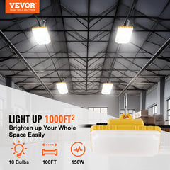 100FT Construction String Lights 150W 15000LM Connectable Waterproof