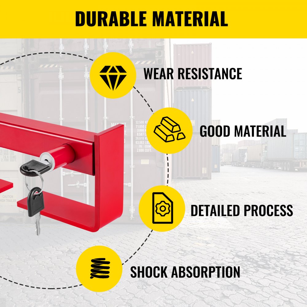 Cargo Container Lock 9.84"-17.32" Locking Distance,Semi Truck Door Locks with 2 Keys, Shipping Container Accessories Red Powder-Coated with Spring Lock (Small Size)