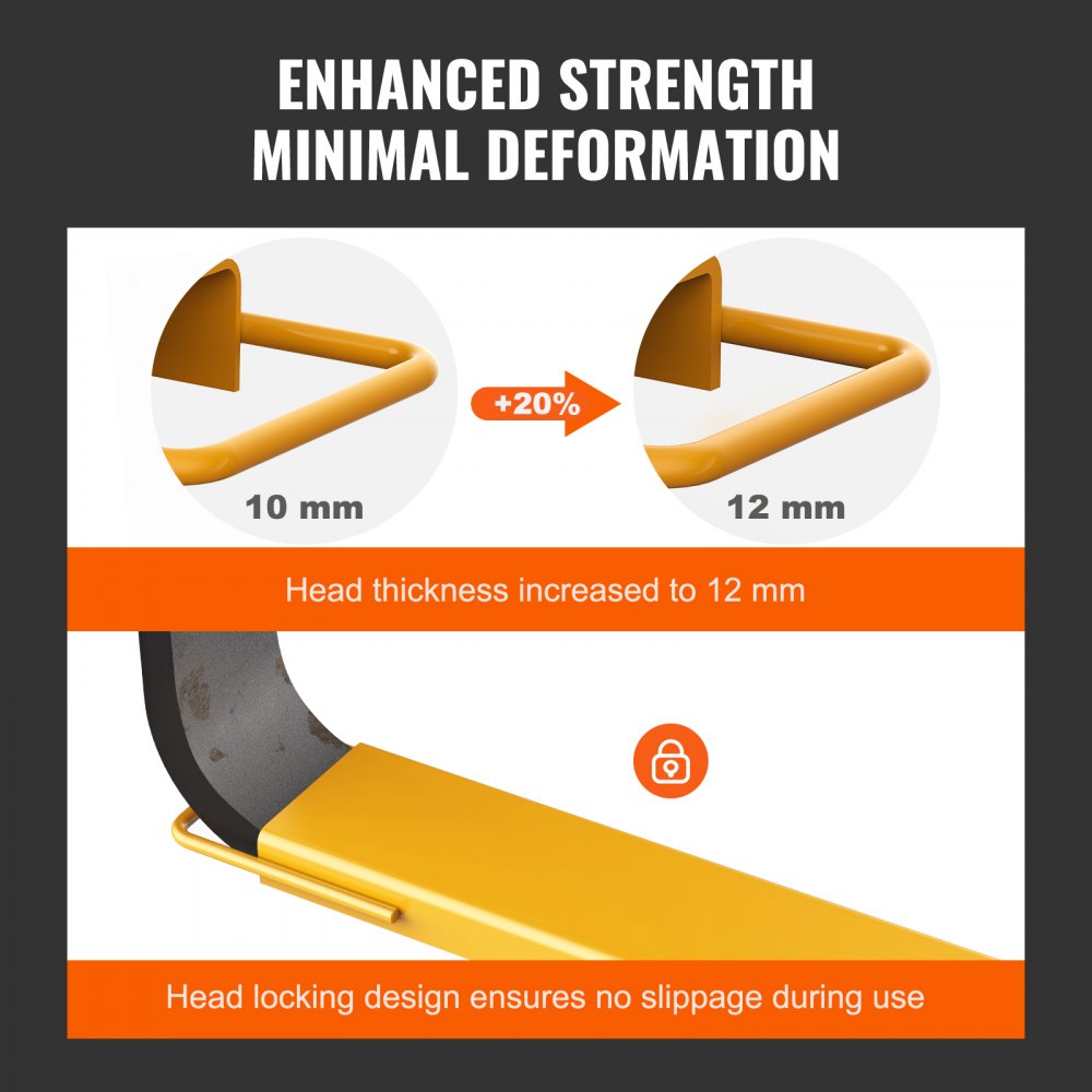 Pallet Fork Extensions, 72" Length 5.5" Width, Heavy Duty Carbon Steel Fork Extensions for Forklifts, 1 Pair Forklift Extensions, Industrial Forklift Fork Attachments for Forklift Truck, Yellow