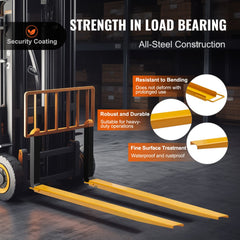 Pallet Fork Extensions, 84" Length 5.5" Width, Heavy Duty Carbon Steel Fork Extensions for Forklifts, 1 Pair Forklift Extensions, Industrial Forklift Fork Attachments for Forklift Truck, Yellow