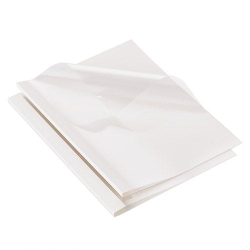 Thermal Binding Covers, 10 Pack Thermal Presentation Covers 5/16 inch Spine Holds 2-240 Sheets, PVC Transparent Front Cover and White Back Cover, Letter Size