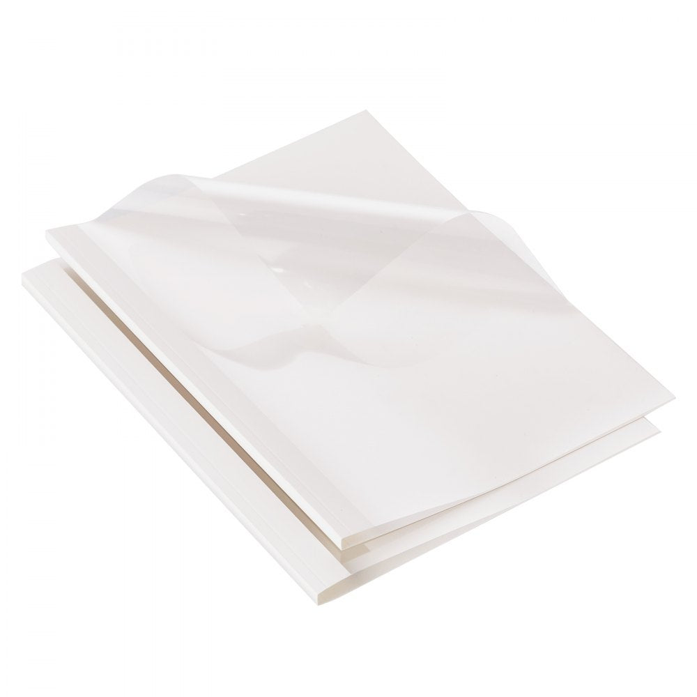 Thermal Binding Covers, 10 Pack Thermal Presentation Covers 5/16 inch Spine Holds 2-240 Sheets, PVC Transparent Front Cover and White Back Cover, Letter Size