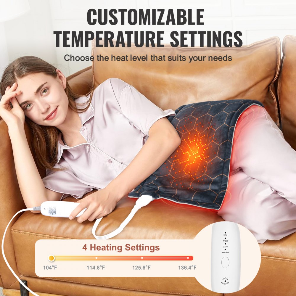 Weighted Heating Pad with Far Infrared Therapy 12 x 24 in for Pain Relief