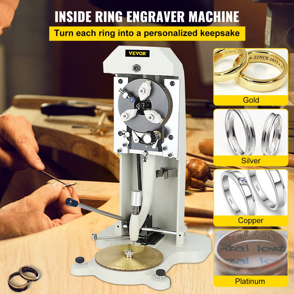 Bostome Inside Ring Engraver Machine with double sided dial for precise ring engraving.