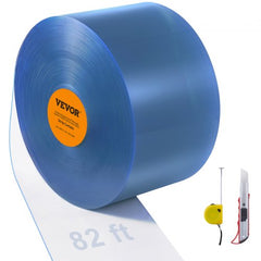 Strip Curtain, 82` Length x 8" Width x 0.08" Thickness, Clear PVC Smooth Curtain Strip Door Bulk Roll, Plastic Door Strips for Doorways of Supermarket, Garage, Warehouse, Barn, Pet Animal House