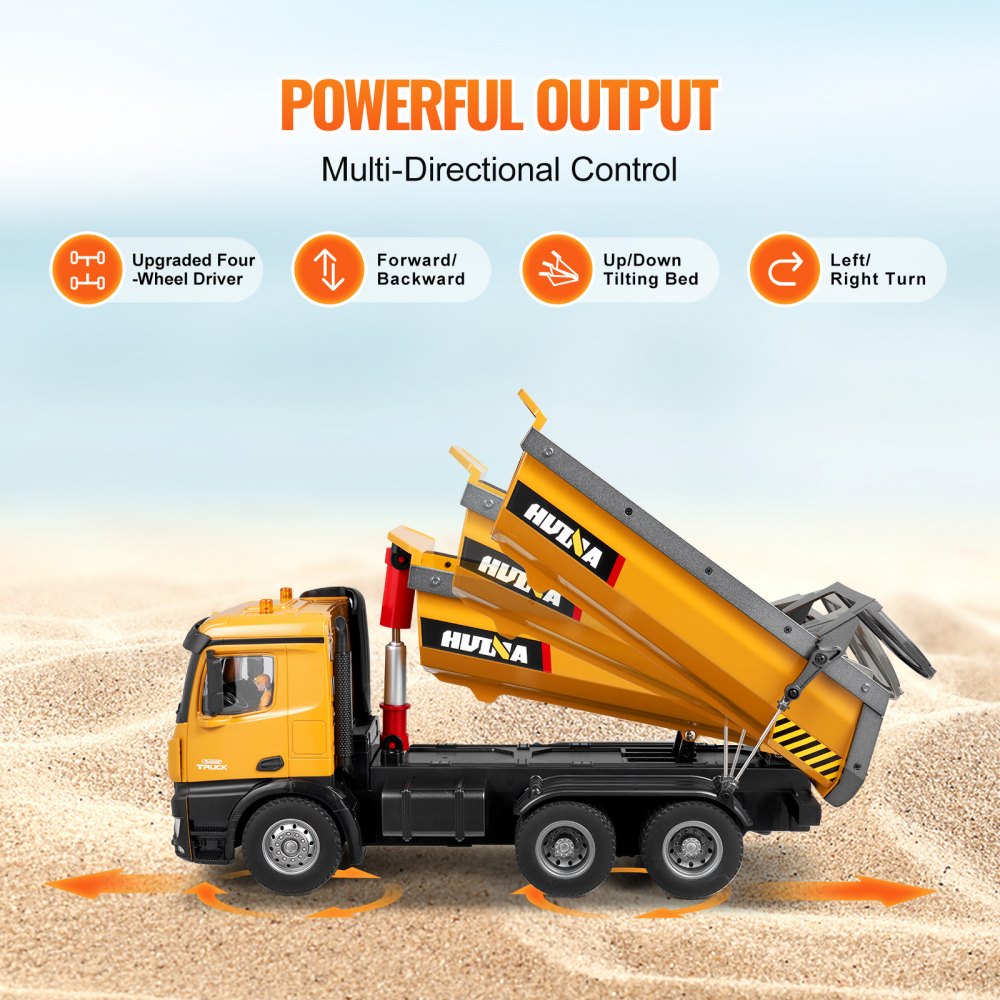 RC Remote Control Dump Truck Toy Construction Vehicle Toy 10CH 1:14 Scale