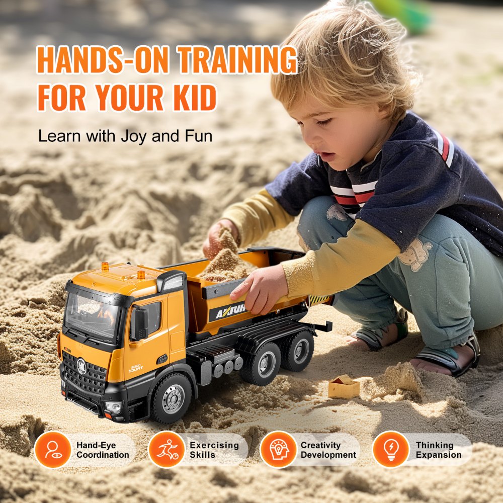 RC Remote Control Dump Truck Toy Construction Vehicle Toy 10CH 1:14 Scale