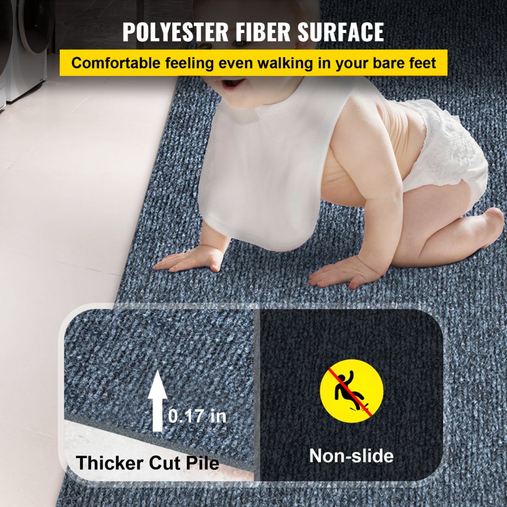 Gray Marine Carpet 6 ft x 39.3 ft Marine Carpeting Marine Grade Carpet for Boats with Waterproof Back Outdoor Rug for Patio Porch Deck Garage Outdoor Area Rug Runner Anti-Slide Porch Rug