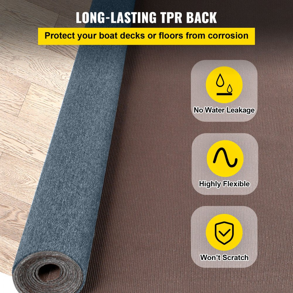 Gray Marine Carpet 6 ft x 39.3 ft Marine Carpeting Marine Grade Carpet for Boats with Waterproof Back Outdoor Rug for Patio Porch Deck Garage Outdoor Area Rug Runner Anti-Slide Porch Rug