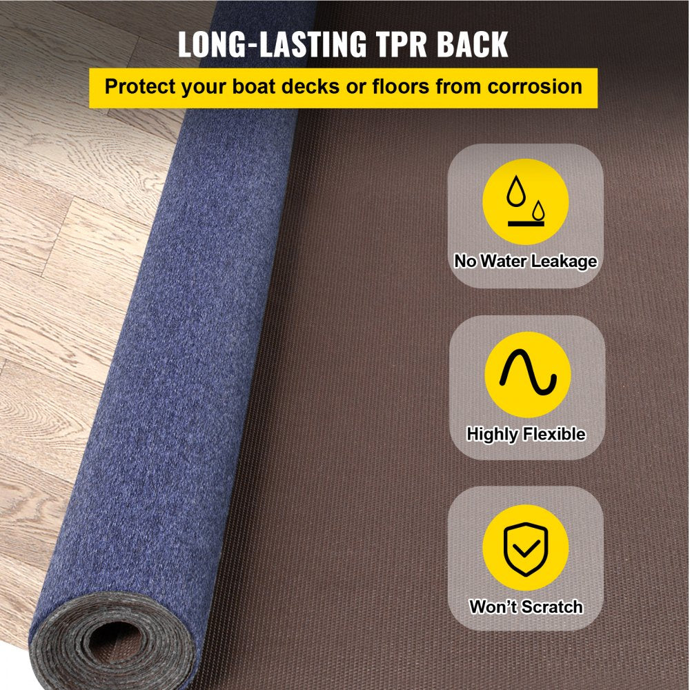 Deep Blue Marine Carpet 6 ft x 36 ft Marine Carpeting Marine Grade Carpet for Boats with Waterproof Back Outdoor Rug for Patio Porch Deck Garage Outdoor Area Rug Runner Non-Slide Porch Rug