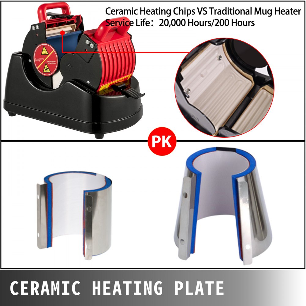 Bostome 4-in-1 mug heat press machine with LCD timer and versatile clamps for various cup sizes.