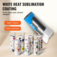 24 Pack Sublimation Tumblers 20oz Skinny Straight, Stainless Steel Sublimation Tumblers Blank, Stainless Steel Double Wall Tumbler for Heat Transfer Customized Gifts with Lid and Straw, Gift Box