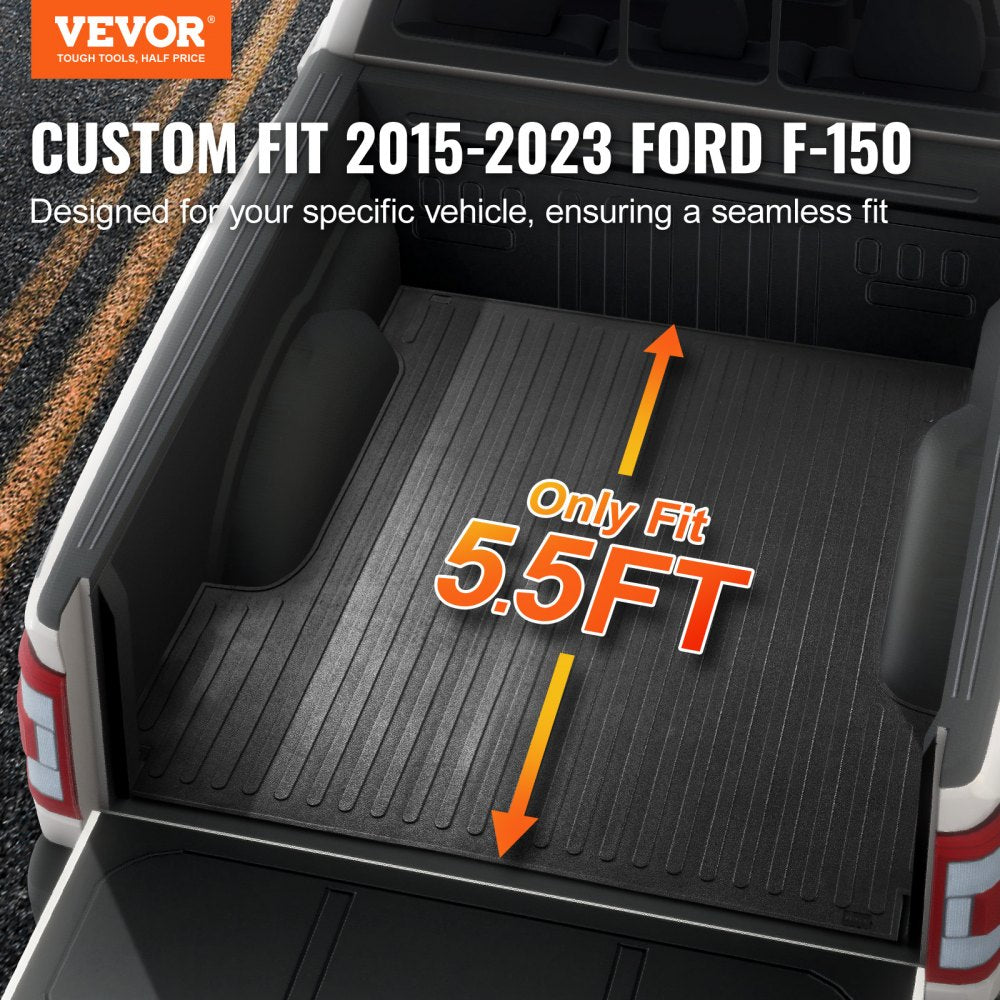 Truck Bed Mat, Fits for 2015-2020 Ford F150 5.5 FT Short Bed, 66.5" x 64" Rubber Truck Bed Liner, 1/4" Thick Bed Mat Car Accessories for All-Weather Protection, Prevent Slipping or Damage