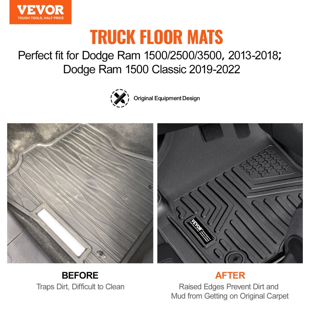 Automotive Floor Mats Fits Dodge Ram 1500/2500/3500 1500 Classic 2013-2022