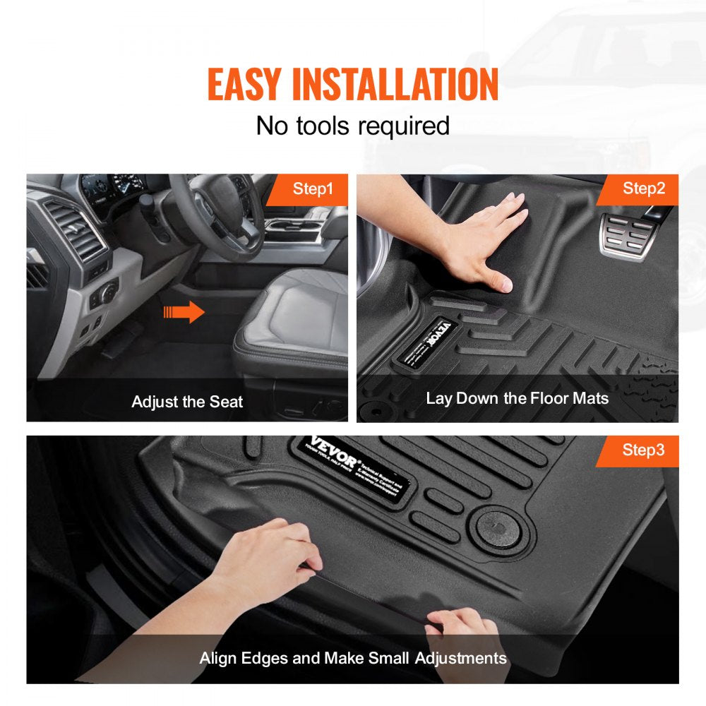 Automotive Floor Mats Fits for Ford F-150/F150 Lightning 2015-2024 3 pcs