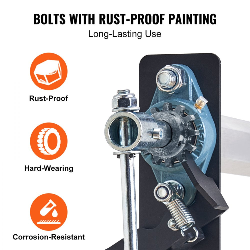 Hand Crank Tarp Roller Kit, 64" to 104" Wide, Aluminum Alloy, Manual Cab Level Dump Truck Tarp Roller with 7" Sponge-Wrapped Handle, Perfect for Dump Trucks, Trailers, Trash Haulers (No Tarp)