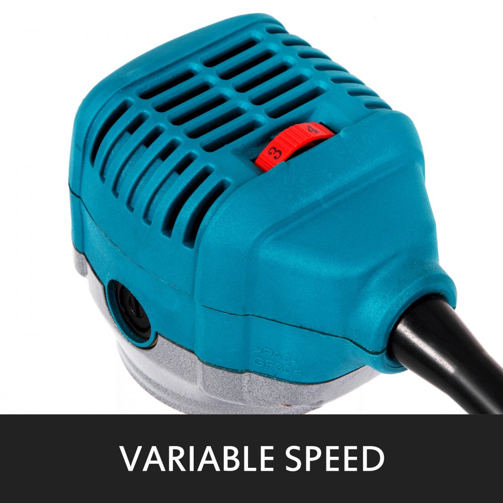 Compact router kit with fixed and plunge bases, variable speed, and ergonomic design.