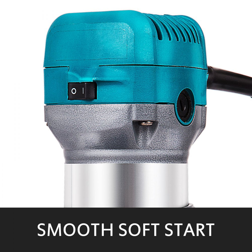Bostome Compact Router Kit with fixed and plunge bases, featuring a powerful 1.25HP motor.