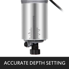 Bostome Compact Router Kit with variable speed, fixed and plunge bases, and ergonomic design.